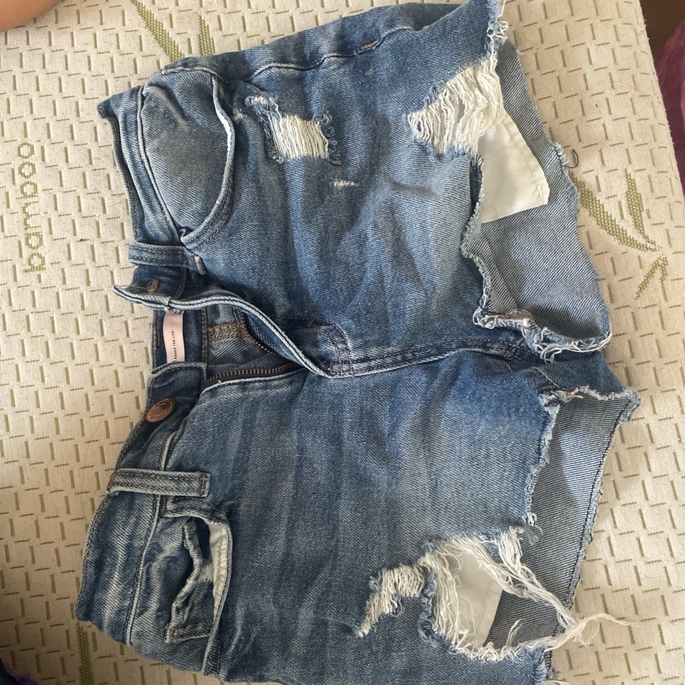 SO Women's Distressed Light Blue Jean Shorts